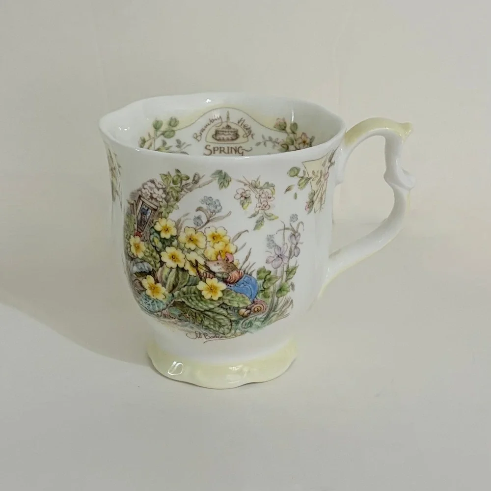 Vintage ROYAL DOULTON Brambly Hedge Spring Beaker Tea Cup 1983 Animals Mice‎